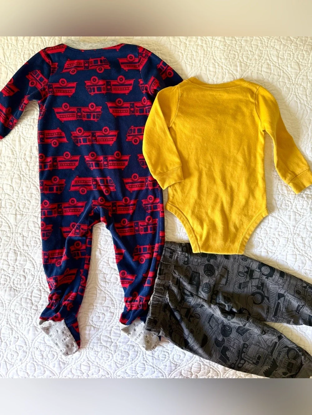 Baby Boy 18M Carter's Set Bundle Footed Fleece One Piece